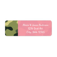 Pink & Green Army Camouflage Camo Address Labels