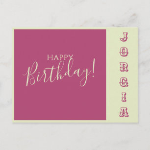 Pink & Green Birthday Card 