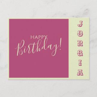 Pink & Green Birthday Card 