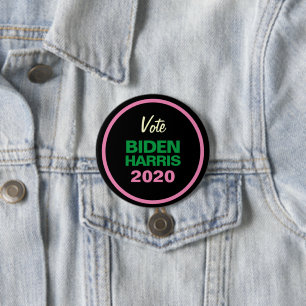 Pink Green Black BIDEN HARRIS 2020 Retro Round 7.5 Cm Round Badge