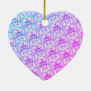 pink green blue  pattern pastel colour ceramic tree decoration