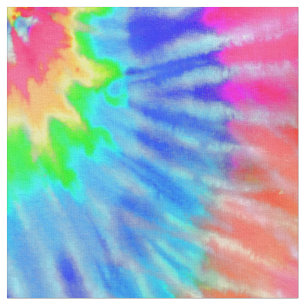 Pink, Green & Blue Psychedelic Tie Dye Groovy Fabric
