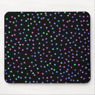 Pink Green Blue Purple Stars Pattern Mouse Mat