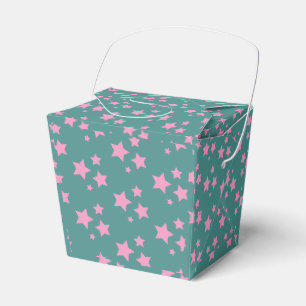Pink Green Blue Teal Stars Modern design Favour Box