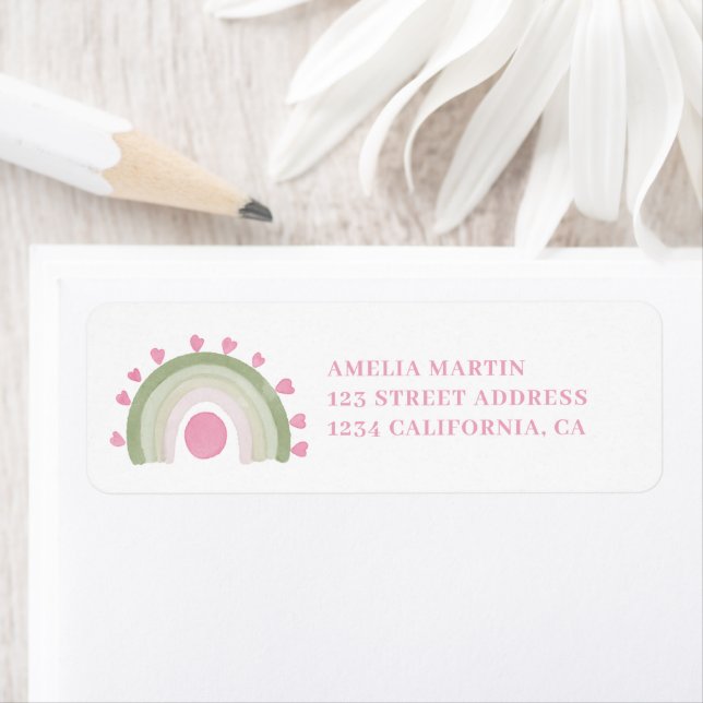 Pink green boho rainbow sunshine baby shower (Insitu)