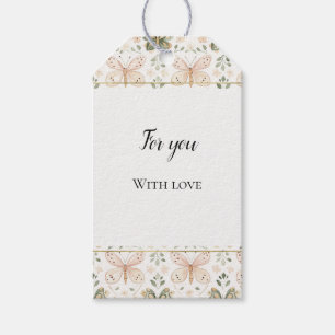 Pink Green Butterflies Bridal Shower Gift Tags