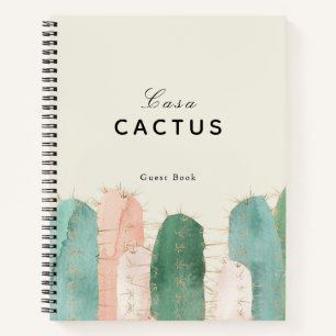 Pink & Green Cactus Vacation Rental Guest Book