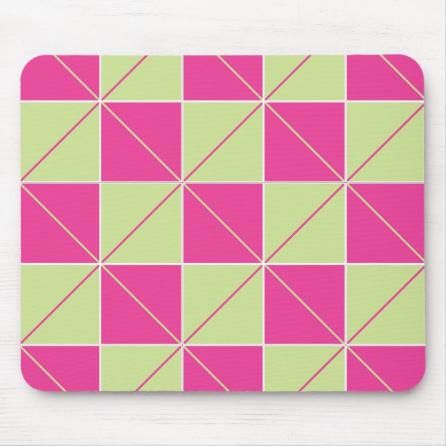 Pink & Green Chequerboard Argyle Mouse Mat (Front)