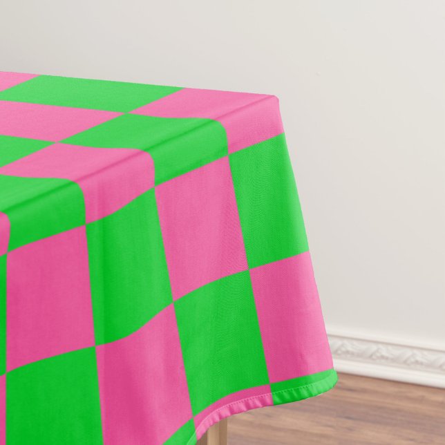 Pink Green Chequered Check Pattern Tablecloth (Creator Uploaded)
