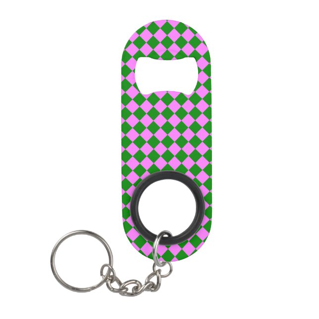Pink Green Chequered Diamond Pattern (Front)