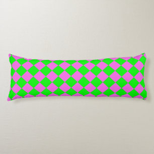 Pink Green Chequered Diamond Pattern  Body Cushion