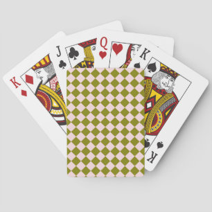 Pink Green Chequered Diamond Pattern  Playing Cards