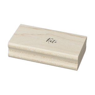 Pink green cherry tree name boho retro rustic bold rubber stamp