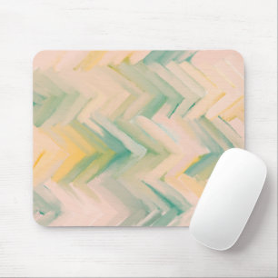 Pink green chevron. Modern abstract geometric line Mouse Mat