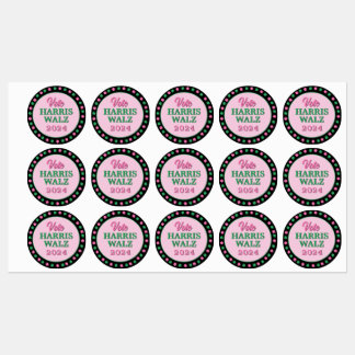 Pink Green Clover 2024 Vote Harris Walz 