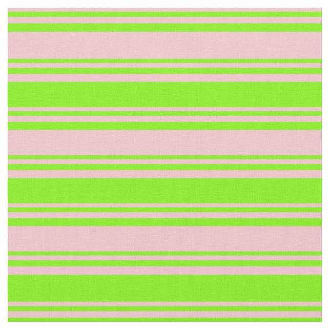 Pink & Green Coloured Striped/Lined Pattern Fabric (Close Up)