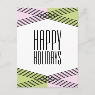 Pink Green Colourful Deco Holiday Postcard