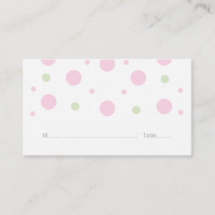 Pink Green Confetti Wedding Place Cards