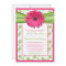 Pink Green Daisy Floral Damask Wedding Invitation
