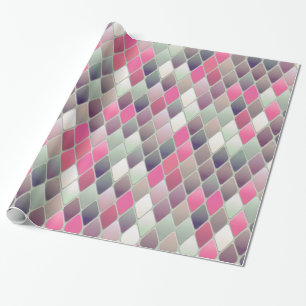 pink green diamond pastel wrapping paper