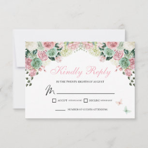 Pink & Green Fairytale Enchanted Garden RSVP