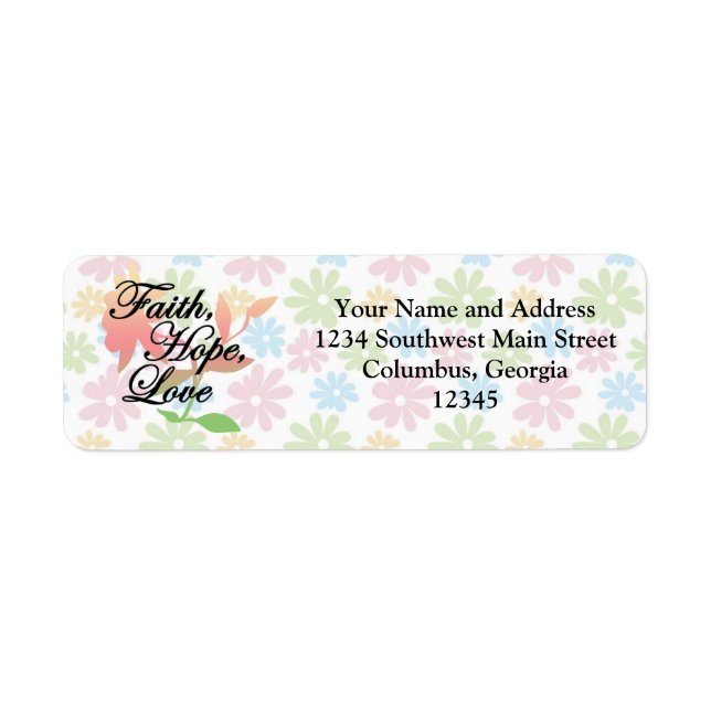 Pink/Green Floral Faith Hope Love (Front)