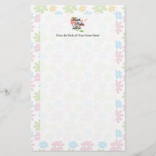Pink/Green Floral Faith Hope Love Stationery
