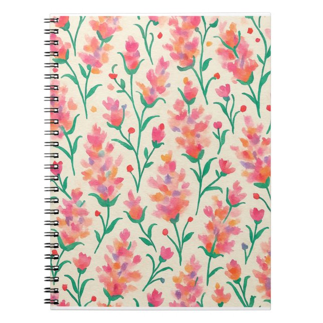Pink & Green Floral Watercolor Journal (Front)