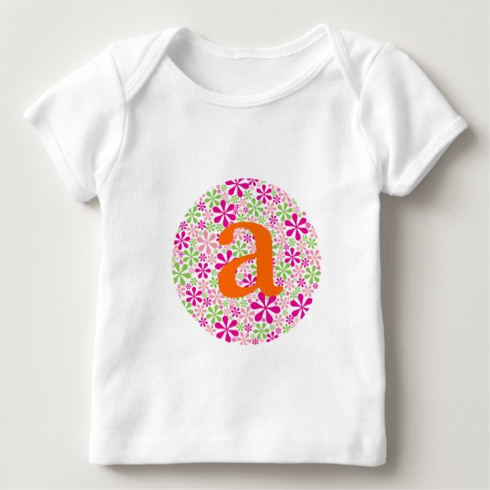 Pink & Green Flower Power Baby T-Shirt