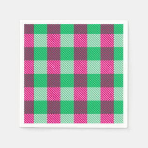 Pink Green Gingham Check Design  Napkin
