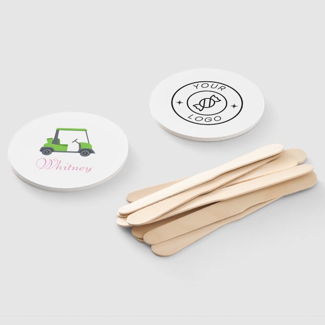  Pink Green Golf Cart Personalised  funny Hand Fan (Non-assembled)