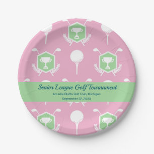 Pink & Green - Golf League Party Plate