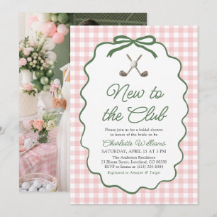 Pink Green Golf New to the Club Bridal Shower Invitation