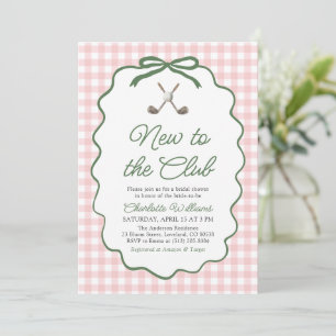 Pink Green Golf New to the Club Bridal Shower Invitation