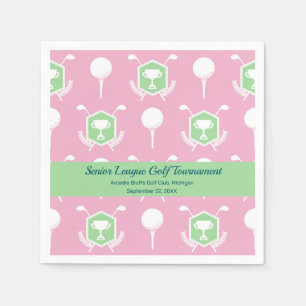 Pink & Green - Golf Party Tableware Napkin