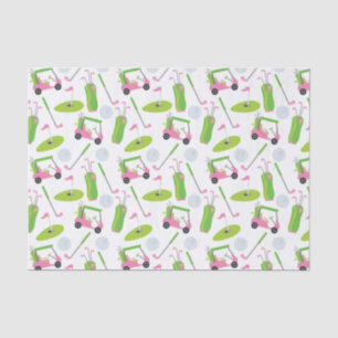Pink & Green Golf Tissue Paper