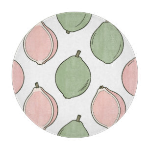 Pink Green Guava Pattern Cutting Board