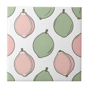 Pink Green Guava Pattern Tile