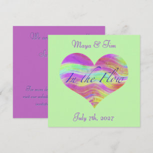 Pink & Green Heart Save the Date
