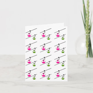 Pink & green holiday card