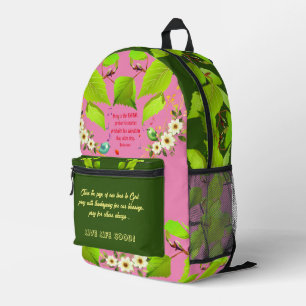 Pink  / Green Inspirational Motivations  Printed Backpack