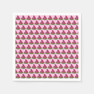 Pink Green Juicy Watermelon Melon Slice Fruit Napkin