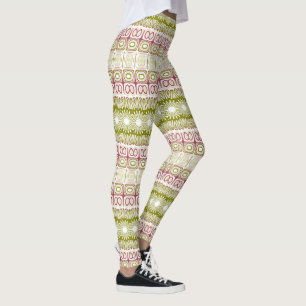 Pink & Green Kaleidoscope Stripes Leggings