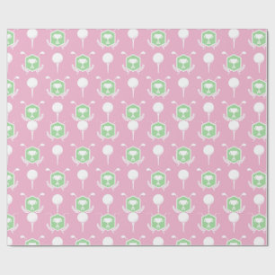 Pink & Green Ladies Golf League Wrapping Paper