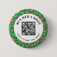 Pink Green Leopard Bachelorette Party QR Payment