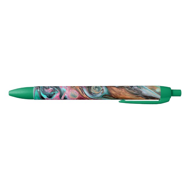 Pink & Green marble  Black Ink Pen (Bottom)