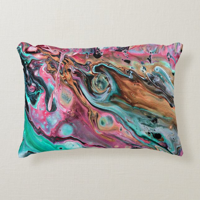 Pink & Green marble  Decorative Cushion (Front)