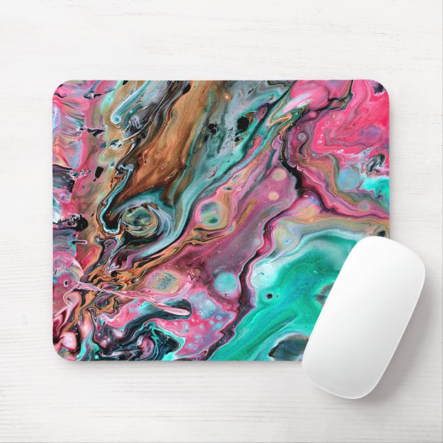 Pink & Green marble  Mouse Mat (With Mouse)