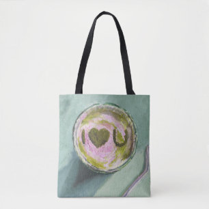 Pink Green Matcha Love Tea Art Modern Still Life B Tote Bag