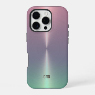 Pink Green Metallic Ombre Monogram iPhone 16 Pro Case